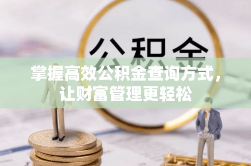 合阳掌握高效公积金查询方式，让财富管理更轻松