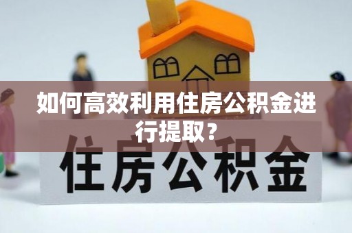 合阳如何高效利用住房公积金进行提取？